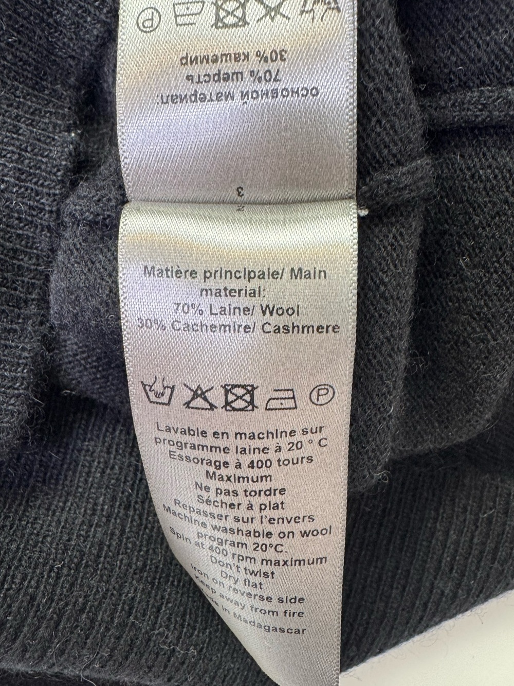 NEW Zadig and Voltaire Gaby Cashmere Sweater Girls Can Do Anything Black Small - Picture 9 of 9